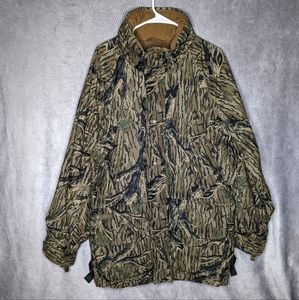 Vtg Columbia Men's Hunting Jacket Sz M Reversible Mossy Oak Camo Mesh Backpack